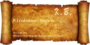 Kirnbauer Bence névjegykártya