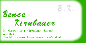 bence kirnbauer business card
